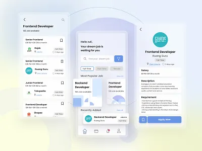 Job Finder Mobile Design app blue design figma filter finder ios job job application job finder job search mobile mobile app mobile design search ui design