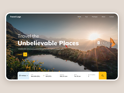 Travel Website - Landing Page design holidays landing page travel ui ux website