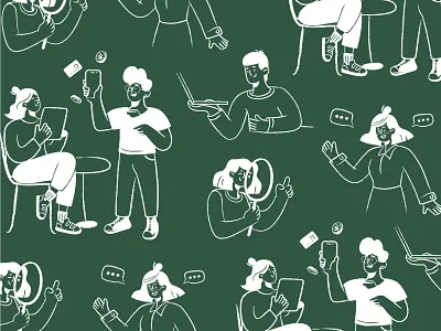 Cashpad Illustration pattern cards comment communication design digital illustration payment payment app question search