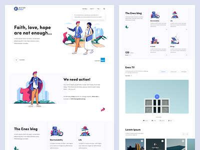 Enex | Landing bootstrap layout desktop layout light interface marketing minimal clean design simplicity usability ux ui