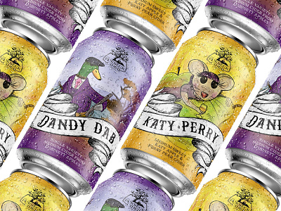 Purbeck Cider - Character Range Cans brand cider ilustration