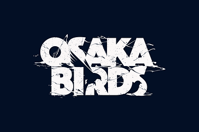 OSAKA BIRDS band bird birds flying grunge texture grungy ink lettering logo logotype metal negative space osaka rock band