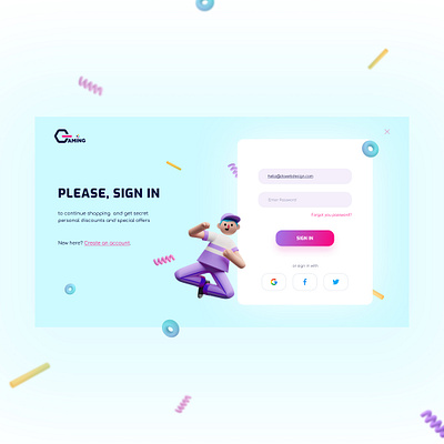 Sign in form for an online store GAMING design ecommerce form sign in ui ux web