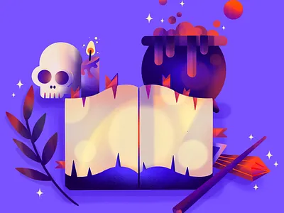Spellbook dribbble best shot dribbbleweeklywarmup flatdesign halloween halloween design halloween party illustration illustrator magic magical procreate procreate art spooktober spooky spooky season witch