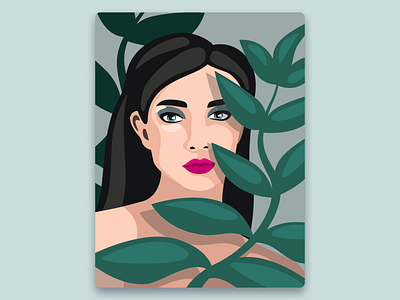 Portrait artwork girlportrait portrait poster vector portrait