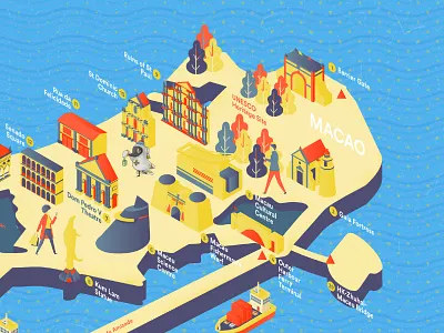 Macau Isometric Illustration affinity affinity designer building illustration isometric vector
