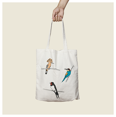 BIRDS Totebag. abstract beercat cat colors craftbeer graphicdesign illustration illustrator penedes vilafranca