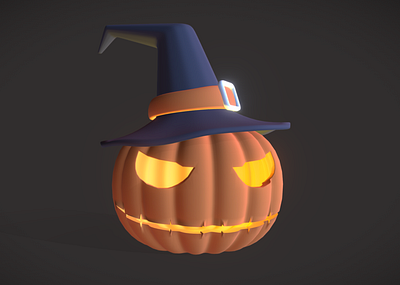 Halloween Pumpkin 3d blender character characterdesign cute design dribbleweeklywarmup halloween halloween design illustration spooktober spooky weeklywarmup