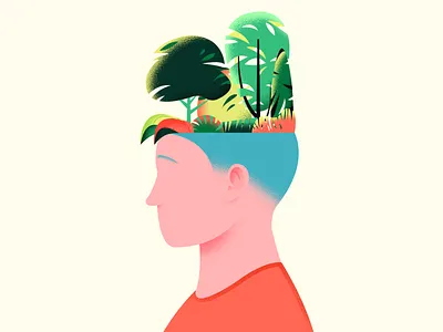 Environment Mindset art brain character color design dribbble ecosystem environment idea illustration mindset nature plant texture tree trees vector