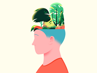 Environment Mindset art brain character color design dribbble ecosystem environment idea illustration mindset nature plant texture tree trees vector