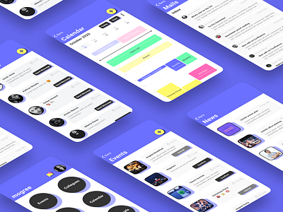 Employee App app branding calendar ui chat concept design designer employees events figma mail news service ui user experience user interface ux