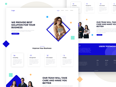 #02 Business Landing Page Design Concept blue clean clean ui creative design designs font gradient graphic design home homepage design landing page minimal nice sarvan square typography ui ux web