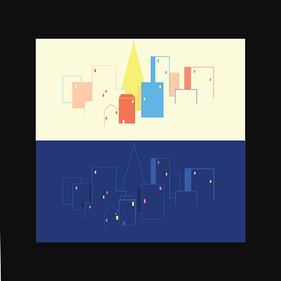 Day and Night illustration design flat illustration minimal modern ui unique ux vector versatile