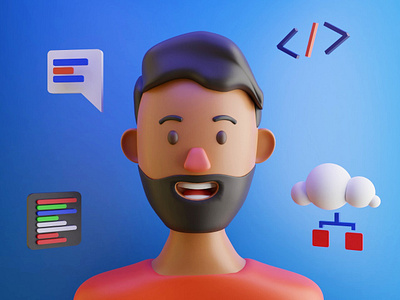 3D Illustration 3d 3d character 3d character design 3d character modeling blender3d