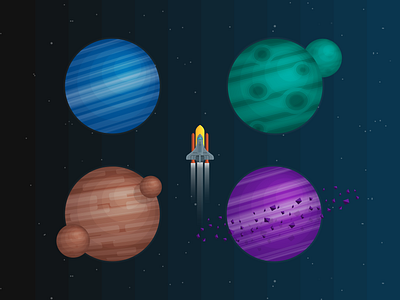 SPACE TRIP - pt 1 illustration planets rocket space vector