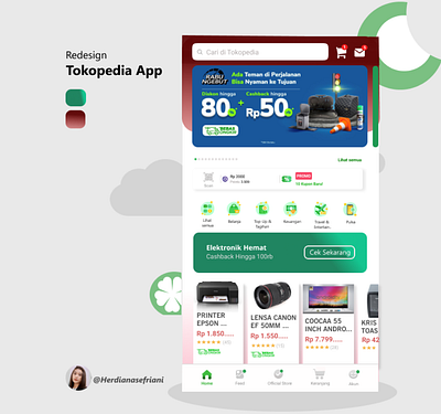 REDESIGN TOKOPEDIA APP design interface mobile app shopping app tokopedia ui ui design ux design