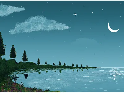 night sight🌌 art artwork design digitalart illustration moon moonlight painting paintings