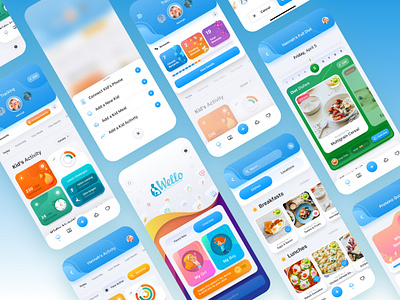 Wello: Health App for Kids activity cards design fitness app food healthapp iosapp kids ui uiux