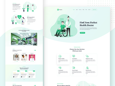 Medical Service Template color creative design landing page minimal photoshop simple color ui design ux design web template