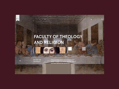 University of Oxford. Faculty of Theology and Religion animation design minimal ui ux web