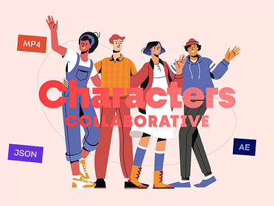 Collaborative Characters Animated Illustration Pack animated illustration animation career character illustration characters collaborative illustration illustration for web illustration pack interaction master motion design motion graphics shakuro team job team work transition ui ux worker