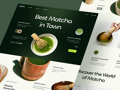 Maton - Matcha Japanese Food branding company design ecommerce elementor food japanese landing matcha online page restaurant shop store traditional ui webflow website wordpress