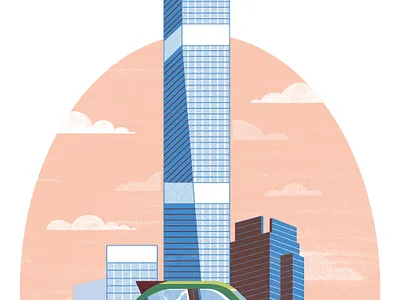 80 Flatbush - Architect Magazine architecture colour design editoral editorial illustration illustration print