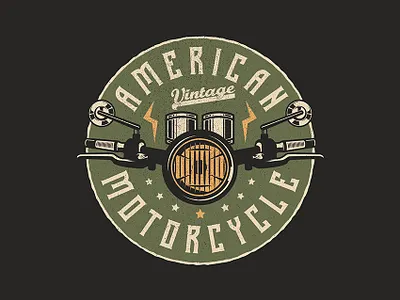 American Motorcycle badge badge logo bike green logodesign motorbike motorcycle patch tshirt vintage badge