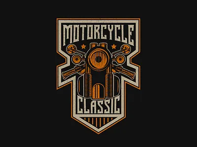 Classic Motorcycle Vintage Badge badge bike caferacer fast garage motorbike motorcycle racing retro logo ride fast tshirt vector vintage logo