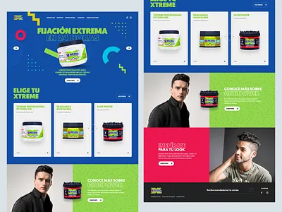 Hair Product Brand Web Design colors design gel landing memphis saturate ui vibrant web