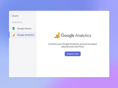 Pitch - Google Integrations analytics chart data dataviz google integration pitch sheets