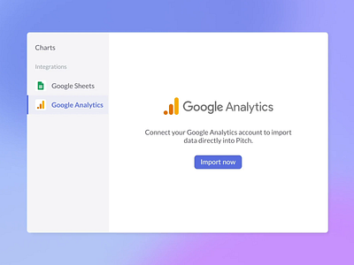 Pitch - Google Integrations analytics chart data dataviz google integration pitch sheets