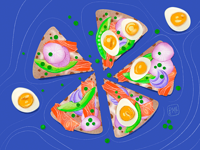 Yummy!! artwork avokado capers crisp bread demet kural digital painting digitalart drawing drawing challenge food illustration illustration illustrator onion procreate procreate art salmon soft boiled eggs vector vegetable yummy