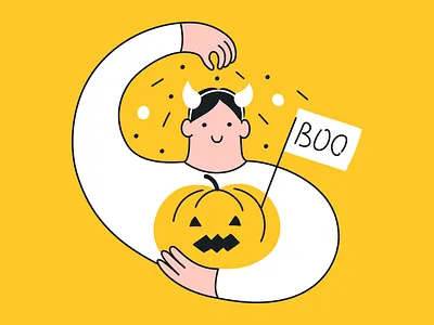 Halloween Party!🎃 boo branding cartoon celebration character cute design dribbbleweeklywarmup friends funny halloween happiness happy illustration pumpkin pumpkin jack smile spooky vector yellow