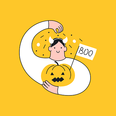 Halloween Party!🎃 boo branding cartoon celebration character cute design dribbbleweeklywarmup friends funny halloween happiness happy illustration pumpkin pumpkin jack smile spooky vector yellow