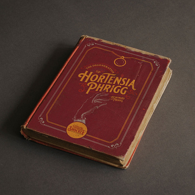 The Degeneration of Hortensia Phrigg book cover graphic design horror horror art illustration mockup title typographic typography victorian vintage