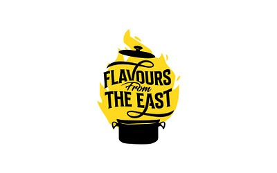 Flavours from the East cooking fire food hot food indian food indian restaurent restaurent typography