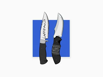 Knives blue chop color cut design flat graphic design illustration knife knives minimal square tribal ui