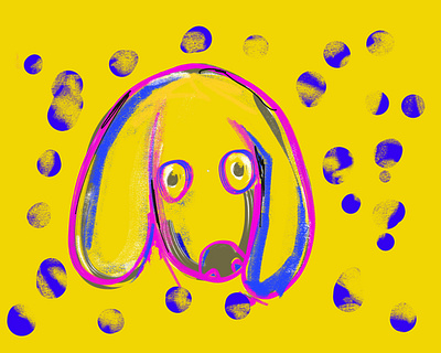 Yellow Doggone brush design dog dog art hound dog ipad ipadproart procreate procreate art texture woof yellow