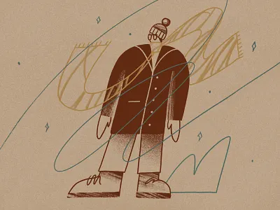 Bulky bulky character coat illustration inktober person snow winter