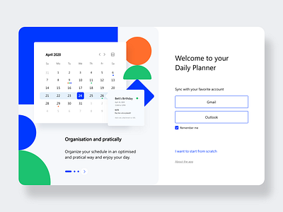 Onboarding Daily Planner dash dashboard design flat flat design illustrations ui ux website