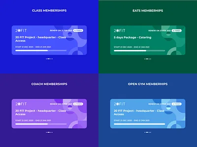 Memberships cards for fitco app cards gym membership ui ui design uidesign