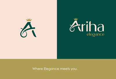 Ariha Elegance a logo clothing logo elegant fashion brand logo luxury fashion royal