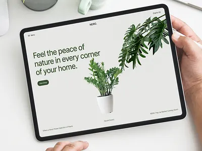 NERO Plant Store branding craft design ecommerce elementor framer green home landing online page plant shop store ui webflow website wordpress