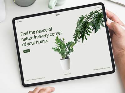 NERO Plant Store branding craft design ecommerce elementor framer green home landing online page plant shop store ui webflow website wordpress