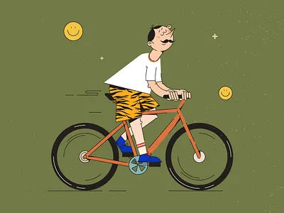 Easy Rider bicyclist bike illustration character design easy rider