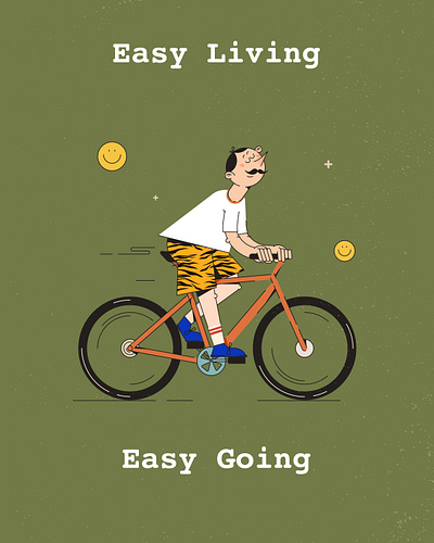 Easy Rider bicyclist bike illustration character design easy rider