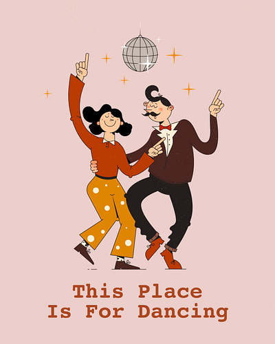 Twist Dancers couple dance dancers dancing couple retro poster retro vibes twist