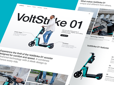 VoltStrike Electric Scooter branding car ecommerce electric elementor ev framer landing motor online page product scooter shop store ui vehicle webflow website wordpress