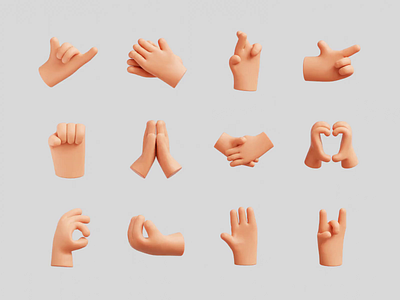 Hand Gestures 3D Animation 3d 3d blender 3d modeling animation blender hand gestures icon icons motion motion graphics skin